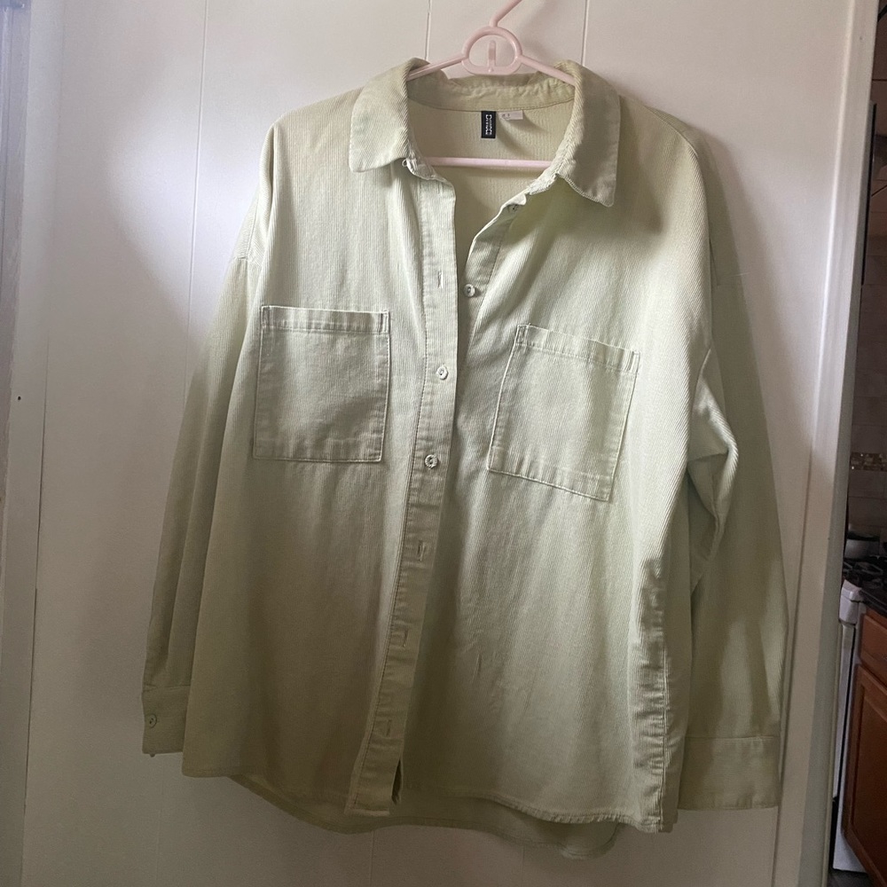oversized corduroy shirt green